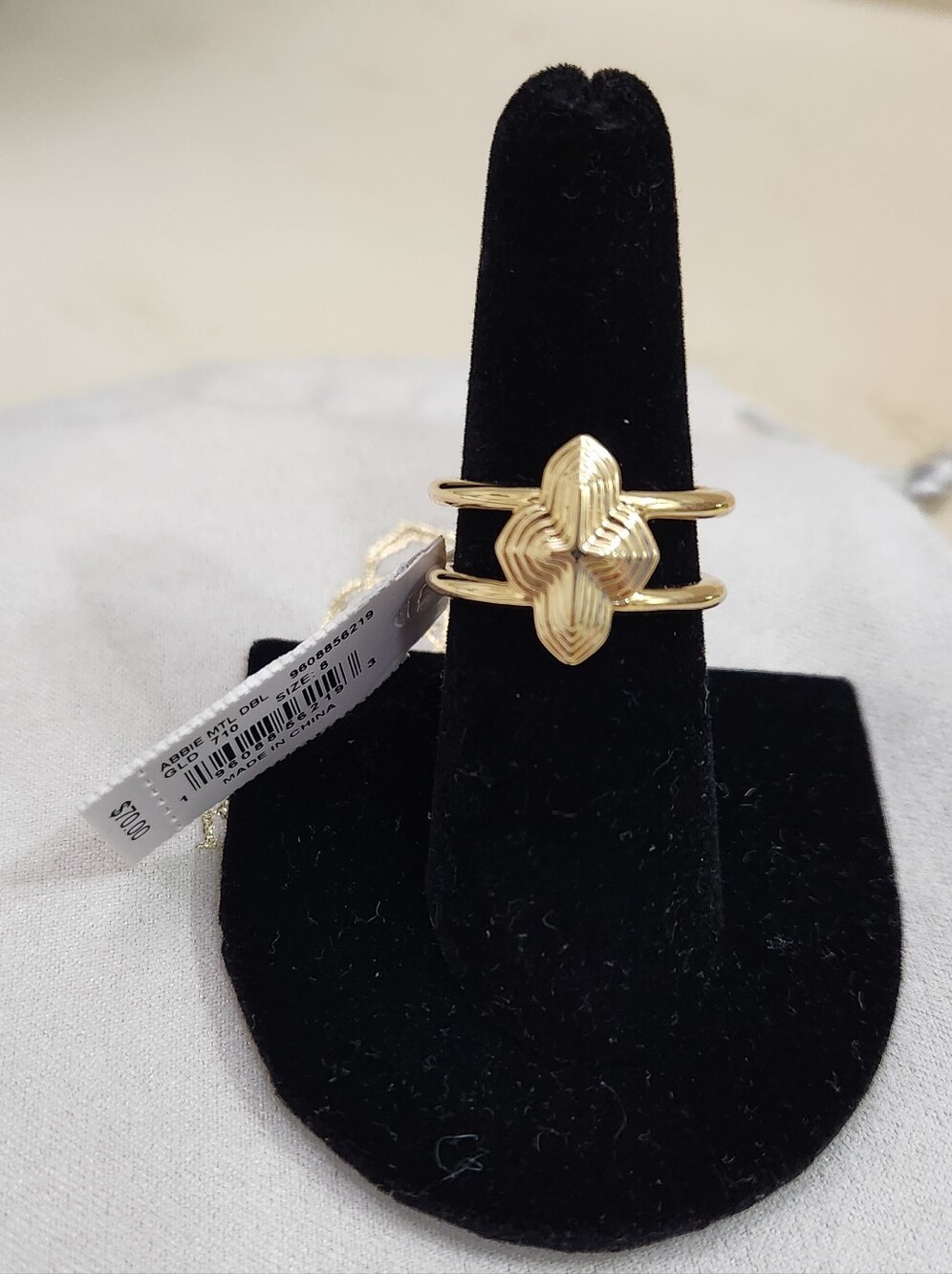 Kendra Scott Abbie Double Band Ring Gold Sz 7 NWT